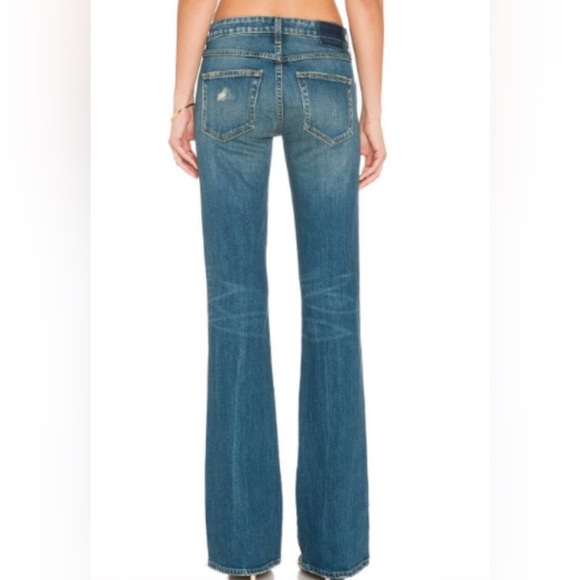 NWT AMO Kick Dive Bar Destroy higher rise Flare leg 29 inseam denim jeans 25 - Picture 3 of 6